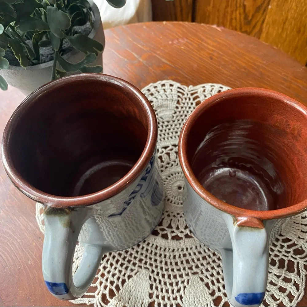 Blue and White Ceramic Mugs